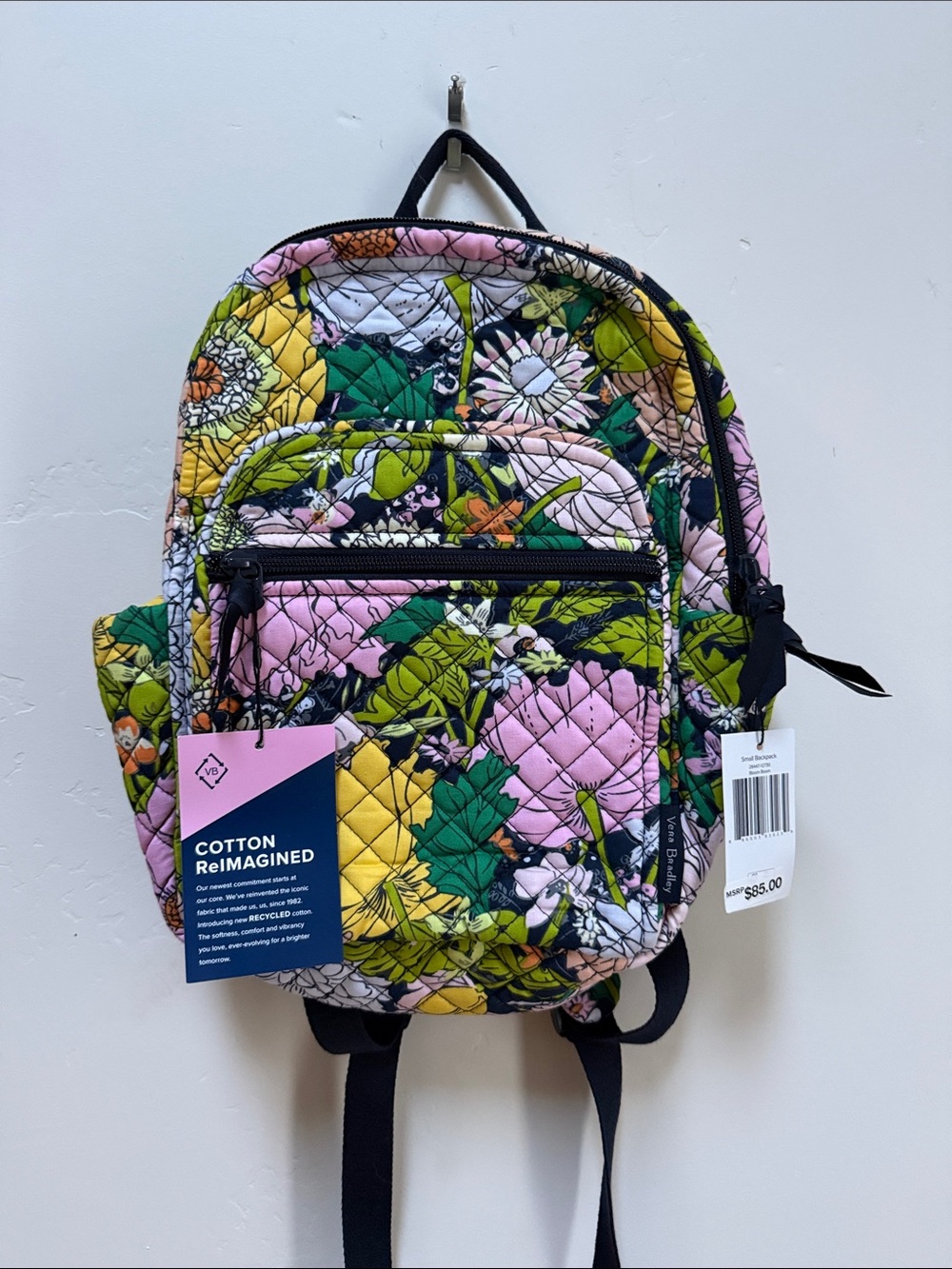 Vera Bradley Floral Quilted Mini Backpack - Pink & Green